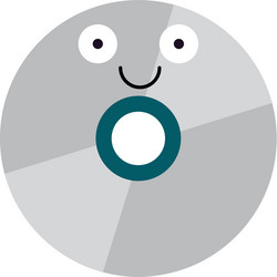 Cd rom technology cute cartoon Royalty Free Vector Image