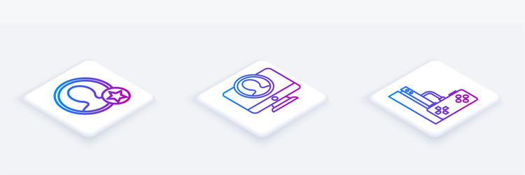 Set isometric line premium create account screen vector