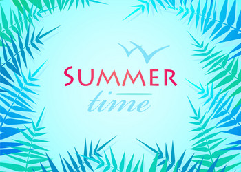 Summer Palm Leaf Poster Vector Image