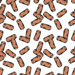 wine bottle cork seamless pattern Vector Image