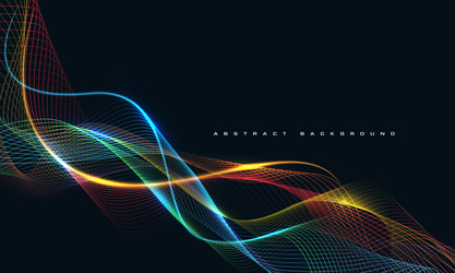 abstract colorful wave curve overlap on black vector image