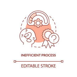 Inefficient process orange concept icon vector