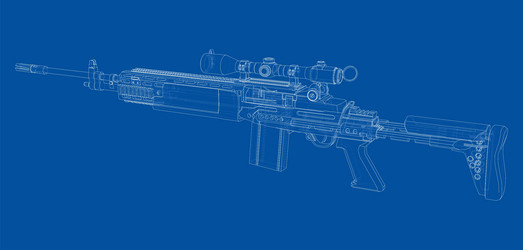 machine gun rendering of 3d vector image