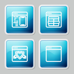 Set line software mysql code browser with shield vector