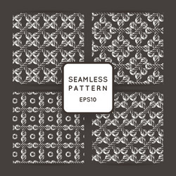 set of seamless patterns with crossed vector image
