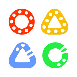 abstract circle and triangle color elements vector image