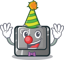 Clown ctrl button on cartoon keyboard vector