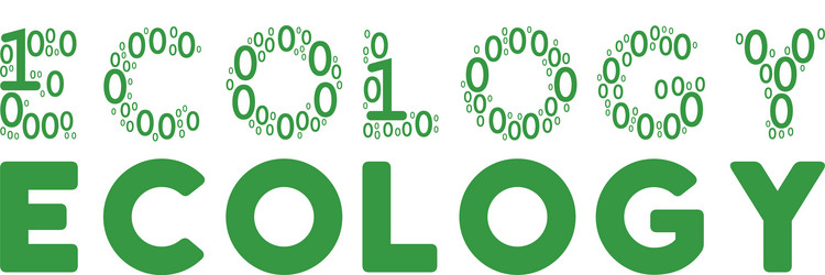 ecology text mosaic of binary digits vector image
