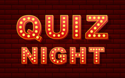 retro light text quiz night bulb vector