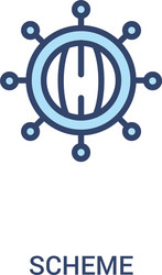 scheme concept 2 colored icon simple line element vector image