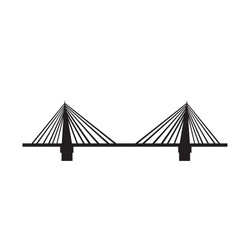 Bridge icon black on white background vector