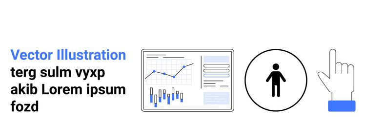 business dashboard with graphs user icon vector image