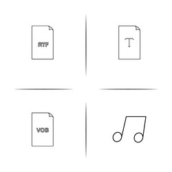 files and folders sign simple linear icon vector image