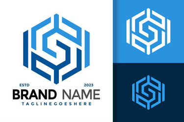 Letter s hexagon logo logos design element stock Vector Image