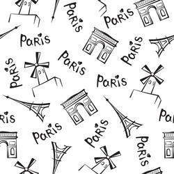 Paris city seamless pattern travel france tile vector