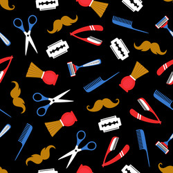 Barbershop vintage colorful seamless pattern Vector Image