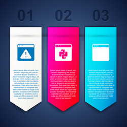 set browser with exclamation mark python vector image