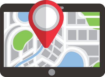 Tablet pointer map navigation destination symbol vector