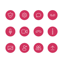 Ui ux button set for video conferencing vector