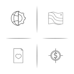 web and text simple linear icons set outlined vector image