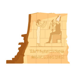 Egyptian wall drawings linear icon Royalty Free Vector Image