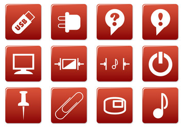 Gadget square icons vector