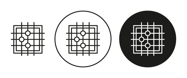go game linear art icon set mark for web vector image