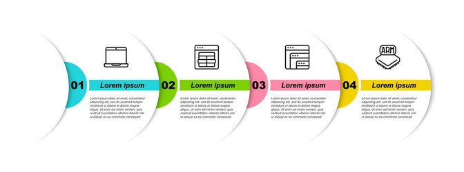 set line laptop mysql code software vector image