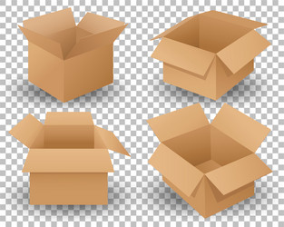 a set different cardboard boxes vector