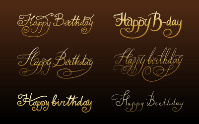 happy birthday text hand drawn lettering vector