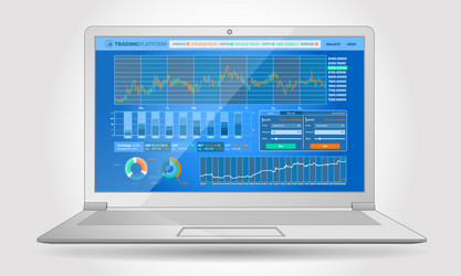 Trading platform interface with infographic vector