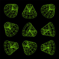 wireframe lined shapes perspective mesh 3d grid vector image