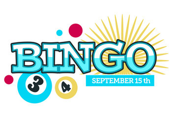 bingo game event logo and banner with dates vector image