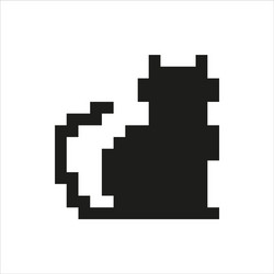 Cat - pixel design vector