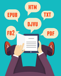 flat mobile reader with different formats vector image