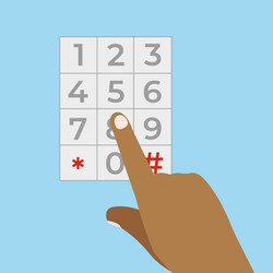 index finger pressing key number on keyboard vector image