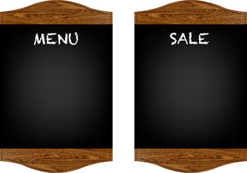 Restaurant menu wood board Royalty Free Vector Image