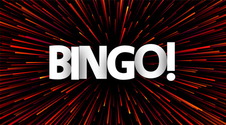 abstract bingo poster with red firework vector