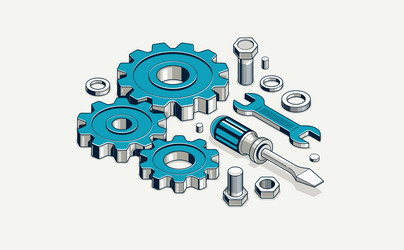 Mechanical engineering concept gears and cogs Vector Image
