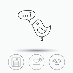 outbox mail message and handshake icons vector image