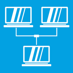 exchange of data between computers icon white vector image