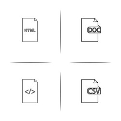 files and folders sign simple linear icon vector image