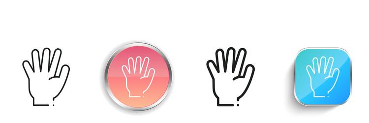 five icon thin linear regular and button style vector image