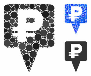 rouble map pointer composition icon round dots vector image