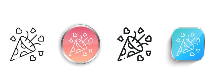 confetti icon thin linear regular and button vector image