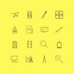 design elements linear icon set simple outline vector