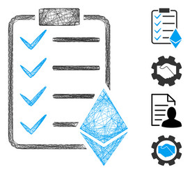 linear ethereum smart contract mesh vector image