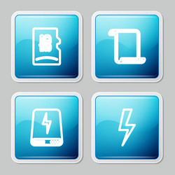 set line micro sd memory card paper scroll power vector image