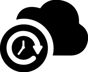 backup cloud time machine icon black graphics vector image