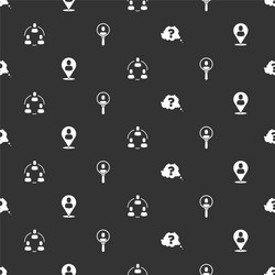 Set question mark worker location project team vector